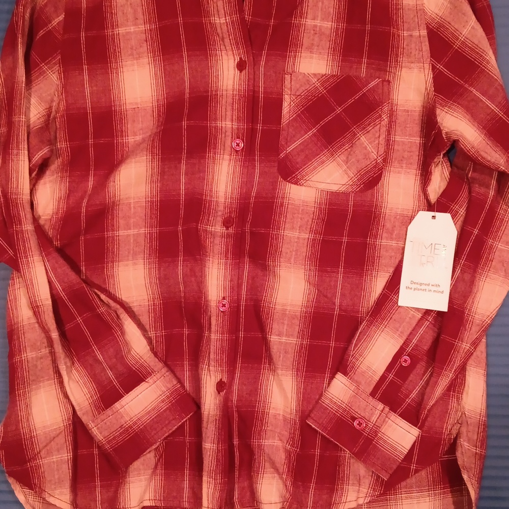 Brand new Time and Tru button up flannel shirt
